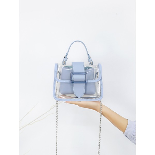 ins透明包女包包2026新款时尚四季果冻包女pvc手提包链条包斜挎包