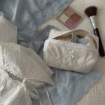 日式纯色洗漱包旅游便携口红收纳包女生化妆品拉链袋化妆包可立