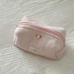 日式纯色洗漱包旅游便携口红收纳包女生化妆品拉链袋化妆包可立