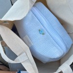 日式纯色洗漱包旅游便携口红收纳包女生化妆品拉链袋化妆包可立