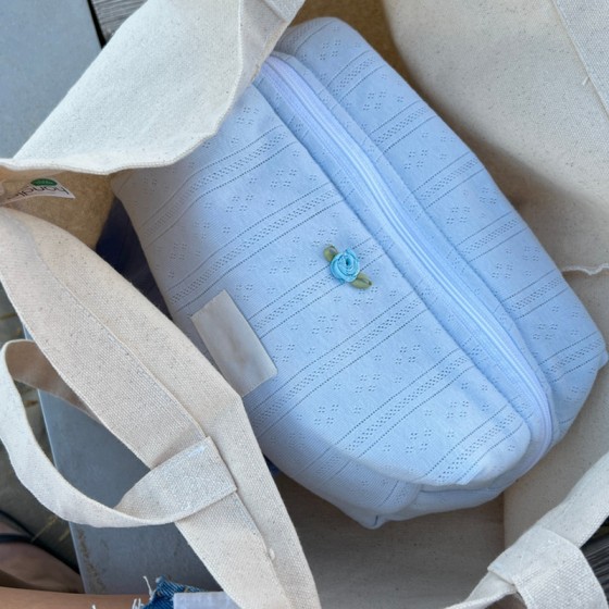 日式纯色洗漱包旅游便携口红收纳包女生化妆品拉链袋化妆包可立
