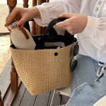 ins 2026新款海边夏季沙滩度假夏季田园风编织包复古手提草编包女