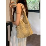 外贸跨境草编包女文艺森系上班包包2026新款夏小清新编织水桶包潮