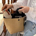 新款田园风编织包复古休闲手提草编包夏季海边沙滩度假包女水桶包
