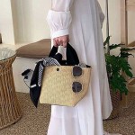 新款田园风编织包复古休闲手提草编包夏季海边沙滩度假包女水桶包
