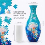 3D拼图花瓶青花瓷创意家居装饰摆件插花客厅礼物益智玩具跨境新品