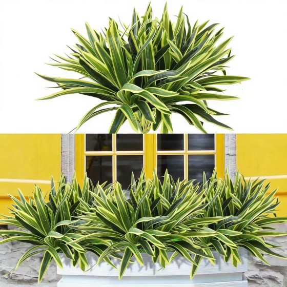 人造绿植仿真花金边叶吊兰草工程绿化景观造景插花配材假植物批发