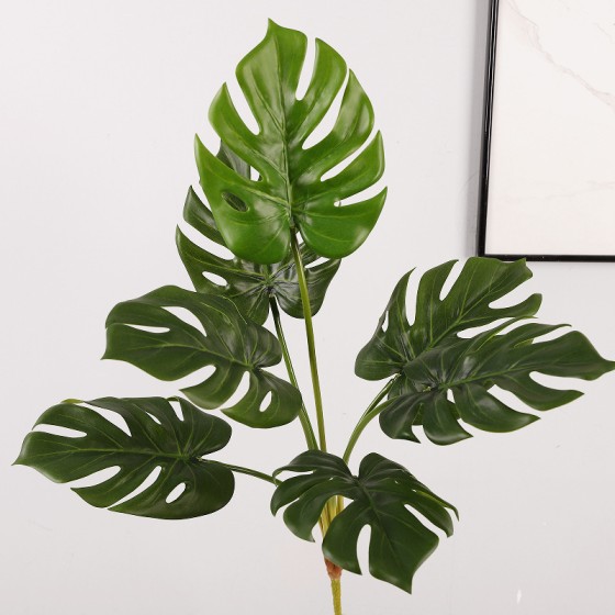 仿真把束7头龟背叶 装饰绿植假叶子摆件 仿真植物美人蕉造景批发
