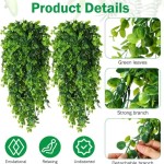 人造悬挂藤曼尤加利金钱叶植物家居装饰庭院绿化仿真绿植跨境代发