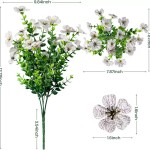 亚马逊跨境人造仿真花塑料假花植物7头35目尤加利紫罗兰户外装饰