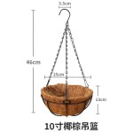 黑色铁艺壁挂吊盆配加厚椰棕内胆半圆悬挂式花盆多肉兰花绿植专用