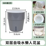 源头工厂跨境塑料懒人自吸水花盆家用简约种植神器加厚塑料园艺盆