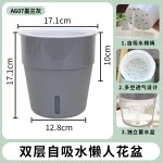 源头工厂跨境塑料懒人自吸水花盆家用简约种植神器加厚塑料园艺盆