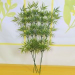 跨境仿真竹叶假花绿植单支竹枝家居户外装饰造景树叶道具厂家批发