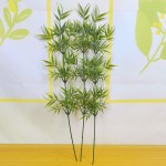 跨境仿真竹叶假花绿植单支竹枝家居户外装饰造景树叶道具厂家批发