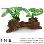 水族箱鱼缸造景水草装饰仿真塑料荷花假布叶水草仿真植物沙盘摆件