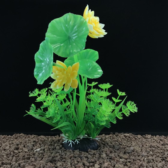 批发鱼缸造景塑料仿真水草荷花椰树装饰海草植物摆件绿植人造