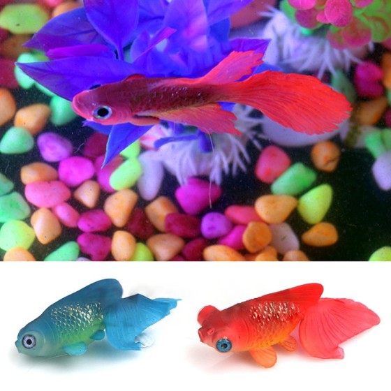 鱼缸造景水族箱装饰橡胶软体小假鱼塑料鱼小金鱼 鱼缸装饰吸盘鱼