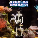 跨境批发3D打印会跳舞的骷髅头鱼缸造景装饰打氧神器海缸创意摆件