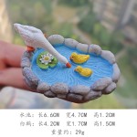 微景观摆件仿真水池创意园艺水族白鹅荷花池花园山水石假山装饰