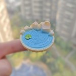 微景观摆件仿真水池创意园艺水族白鹅荷花池花园山水石假山装饰