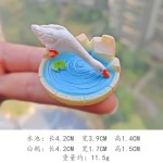 微景观摆件仿真水池创意园艺水族白鹅荷花池花园山水石假山装饰
