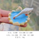 微景观摆件仿真水池创意园艺水族白鹅荷花池花园山水石假山装饰
