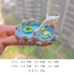微景观摆件仿真水池创意园艺水族白鹅荷花池花园山水石假山装饰