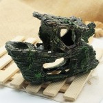 沉船 鱼缸 造景 仿真假山石头山 水族箱装饰沉木 小断船 双层烂船
