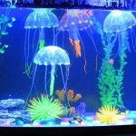 荧光夜光硅胶仿真水母装饰鱼缸造景装饰批发金鱼缸水族箱造景用品