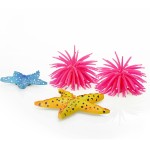 玫红色水族装饰 软体海胆仿真珊瑚 硅胶制品鱼缸造景装饰品