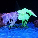 鱼缸仿真装饰品批发夜光硅胶海底世界荧光假珊瑚水族造景彩色海葵