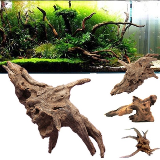 批发 鱼缸水族箱造景装饰套餐沉木杜鹃根莫斯树水草造景栖根造景