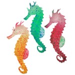新款鱼缸造景装饰品 夜光仿真海马景观水族仿真荧光硅胶海马批发