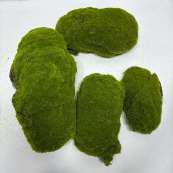 仿真苔藓块植毛石头大小搭配造景装饰青苔石青苔草坪植绒摆件软装