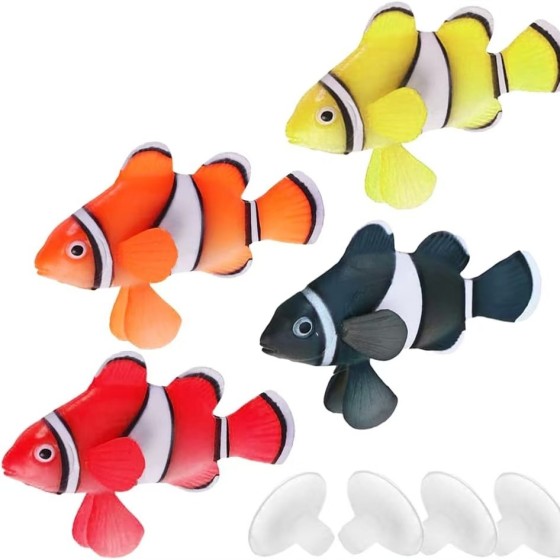 鱼缸造景仿真海洋鱼水族箱装饰品假鱼塑料会游动假鱼夜光鱼观赏鱼