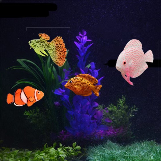 鱼缸造景仿真海洋鱼水族箱装饰品假鱼塑料会游动假鱼夜光鱼观赏鱼