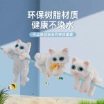 鱼缸造景猫咪背包缸边悬挂摆件水族箱办公桌创意可爱装饰全套布景