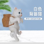 鱼缸造景猫咪背包缸边悬挂摆件水族箱办公桌创意可爱装饰全套布景