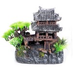 鱼缸造景假山水族箱装饰造景树脂房子江南小屋水乡楼房摆件云鹤楼