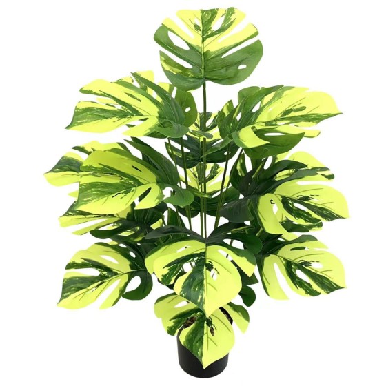 北欧仿真植物龟背叶盆栽室内客厅造景假绿植落地摆件装饰过胶植物