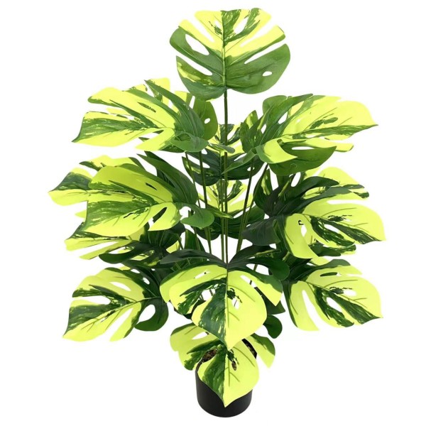 北欧仿真植物龟背叶盆栽室内客厅造景假绿植落地摆件装饰过胶植物