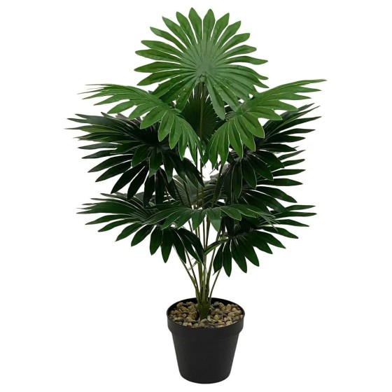 跨境专供亚马逊仿真绿植扇葵棕榈叶假树造景绿植盆栽室内装饰造景