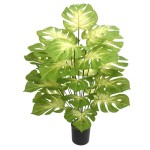 跨境仿真植物24叶龟背叶盆栽室内客厅家居造景装饰假绿植大龟背竹