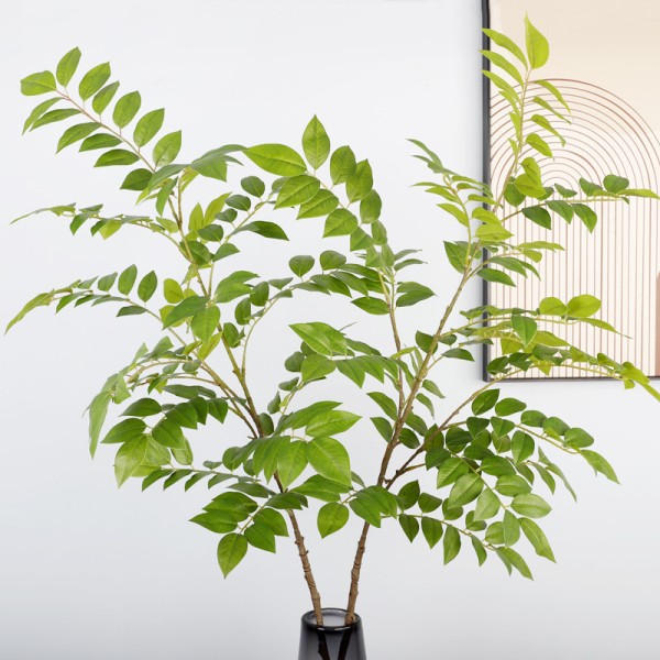仿真大枝黄花梨 漆树叶造景酒店橱窗 场景装饰摆件仿真植物香椿树
