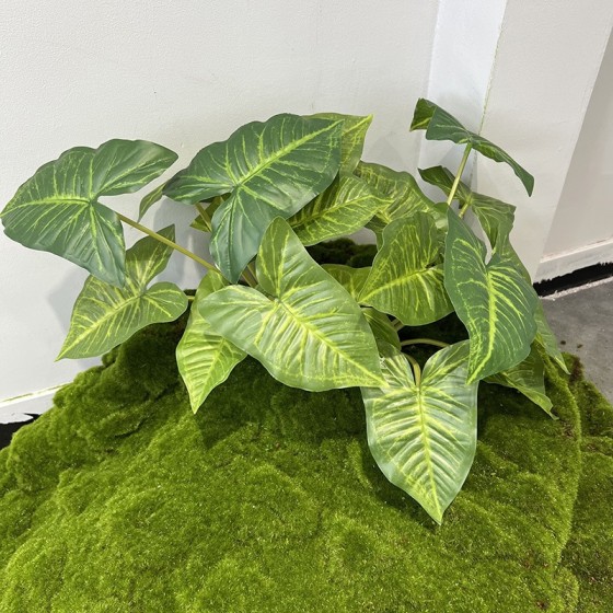 仿真水晶叶龟背叶滴水观音海棠叶绿植造景植物家居地插装饰盆景