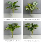 仿真水晶叶龟背叶滴水观音海棠叶绿植造景植物家居地插装饰盆景