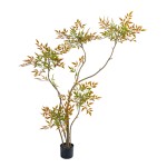仿生植物秋色南天竹盆栽客厅室内大型仿真绿植假树落地装饰树景观