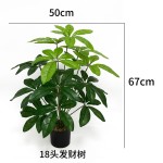厂家供货仿真绿植发财树园林造景假花假盆栽餐厅室内装饰亚马逊