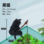 鱼缸钓鱼猫悬挂创意造景摆件桌面适用钓鱼好天气迷你装饰微景观
